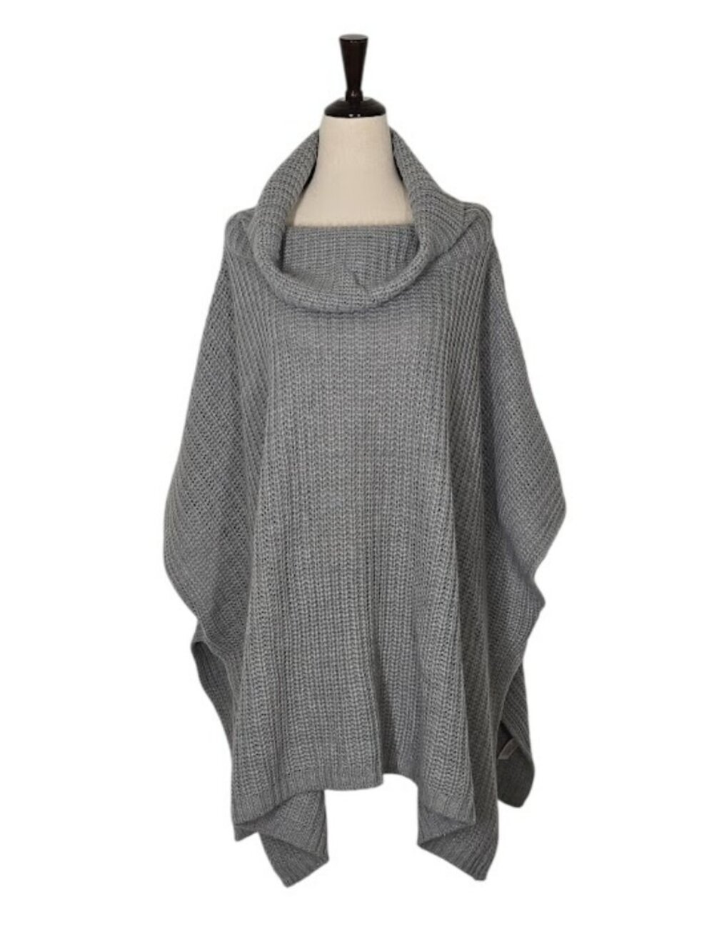 Treasure & Bond Women’s Gray Knit Turtleneck Poncho Sweater One Size NWOT